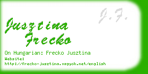 jusztina frecko business card